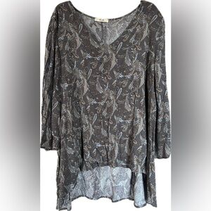 Jade by Jane Paisley Women's Blouse in Browns & Gray. Size 1XL